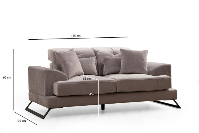 Atelier Del Sofa Frido - Sofá de 2 plazas Gris claro Atelier Del Sofa Frido - Sofá de 2 plazas Gris claro